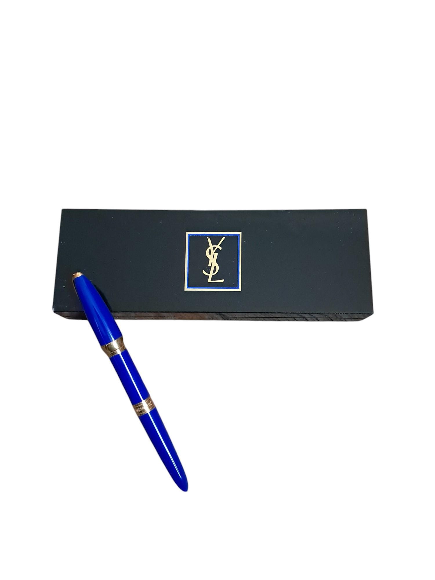 YSL イヴ・サンローラン 万年筆 高級ブルー＆ゴールド ヴィンテージ
