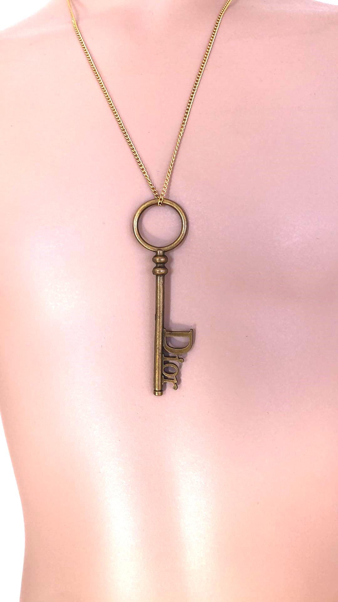 CHRISTIAN DIOR Jewelry Necklace Long Necklace Pendant Vintage Key Etsy