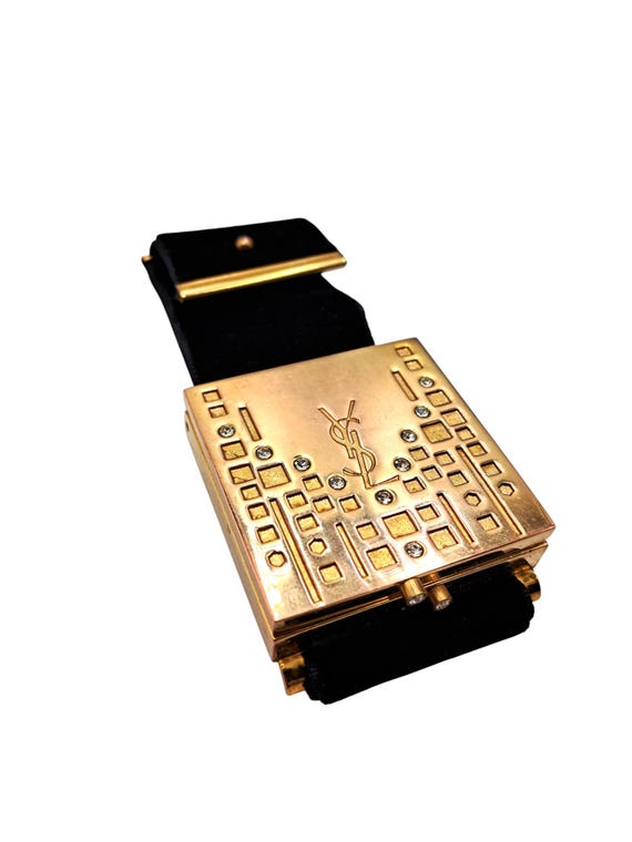 YSL イヴ・サンローラン ブレスレット、ゴールド＆ブラック メイク 