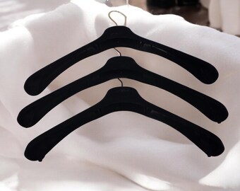 CHANEL Set of 3 Black Velvet Hangers for Suits Clothing