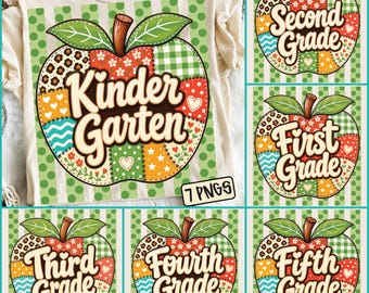 Striped Leopard Apple Back To School Bundle Png, Colorful Polka Dot Pre-k First Second Third Fourth Fifth Grade Png, First day of School Png