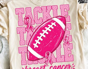 Preppy Tackle Cancer Png, Pink Football Season Png, Pink Polka Dots Ribbon Png, In October We Wear Pink Png, Breast Cancer Awareness Png