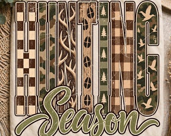 Preppy He's Hunting Camo Western Png, Hunting Season Png, Retro Hunting Wife Distressed Cowboy Png, Camouflage Checkered Deer Duck Turkey