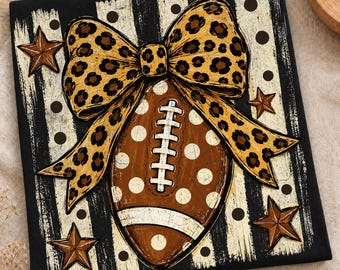 Striped Football Polka Dots Png, Leopard Game Day Png, Touchdown Png, Football Mom PNG, Football Season Png, Football Bow Fall Sports Mom