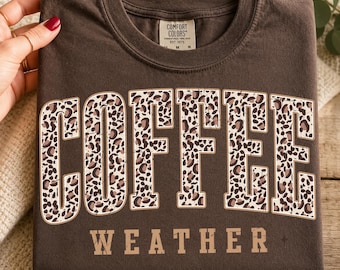 Leopard Coffee Weather Png, Coffee Lover Png, Cute Cozy Season Polka dot Fall Design, Trendy Autumn Girly Shirt Sublimation Design