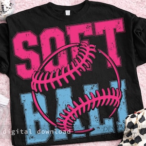 Retro Softball PNG, Pink Blue Baseball Design, Retro Beach Softball Designs, Trendy Softball Shirt Design, Preppy Softball Mama Softball