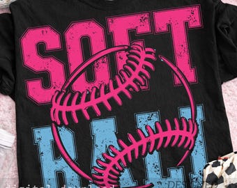 Retro Softball PNG, Pink Blue Baseball Design, Retro Beach Softball Designs, Trendy Softball Shirt Design, Preppy Softball Mama Softball