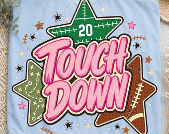 Touch Down Season PNG, Star Football Mom Png, Football Season PNG, Fall Mom Sports Png, Football Fan Png, Checkered Football Game Day Design