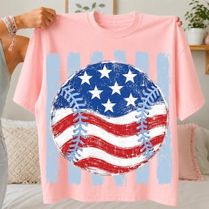 Baseball USA Flag Drip PNG, 4th of July Kids Baseball Design, Patriotic Baseball Game Day Png, Retro Baseball Png, Sport Baseball Season