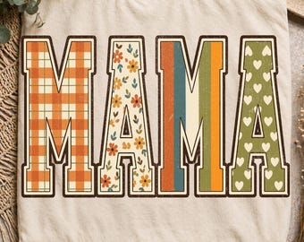 Fall Mama Png, Retro Mama Pumpkin Png, checkered Fall Mom Polka dots, Trendy Fall Gingham Mama Shirt Design, Distressed Autumn Cozy Season