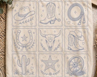 Cowboy Boots Bundle Png, Vintage Hat Bow Horseshoe Cactus Stamp Png, Retro Checkered Bow Coastal Southern Girl Png, Western Texas Cowgirl