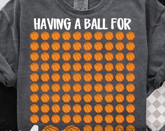 100 Days of School Basketball Shirt PNG, Teacher Kids Design (Digital Download)