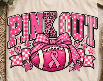Football Pink Out PNG, Breast Cancer Awareness Png, Game Day Shirt Design, Breast Cancer Awareness png, We Wear Pink Png, Tackle Cancer Png