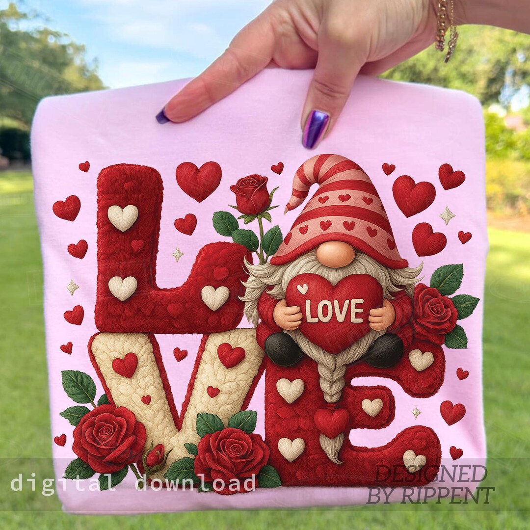 Faux Yarn Valentine Gnome PNG, Love Hearts (digital Download) - Etsy