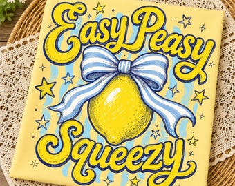 Easy Peasy Lemon Squeezy Png, Retro Striped Summer Fruit Shirt Design, Funny Summer Sublimation, Sweet Summer Time Digital Download