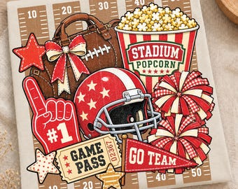 Retro Football Season Png, Touchdown Design, Trendy Stripes Game Day Football PNG, Fall Season Sports Mom Png, Football Season Png