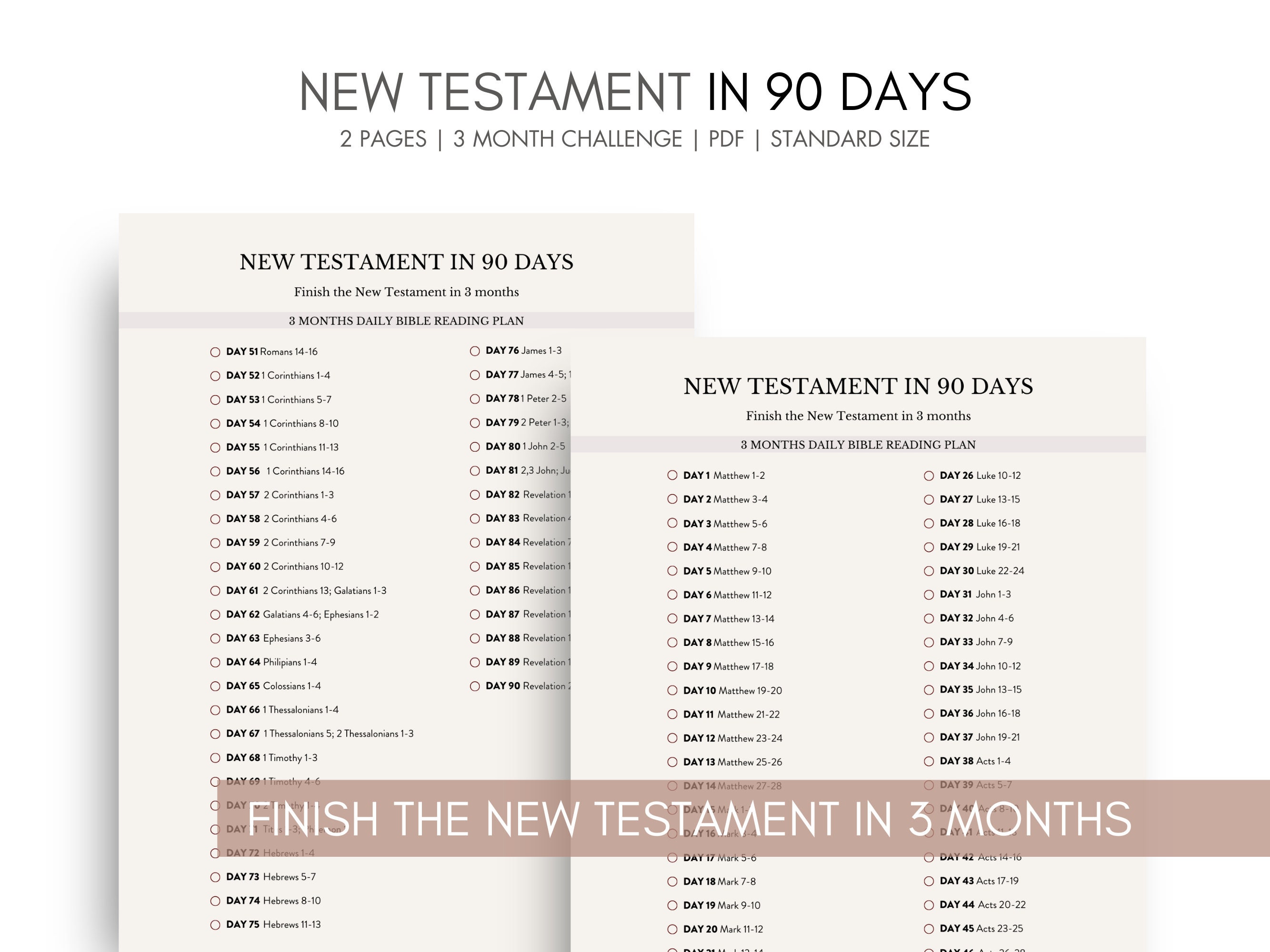 90 Days New Testament Bible Plan| 3 Months New Testament Bible ...