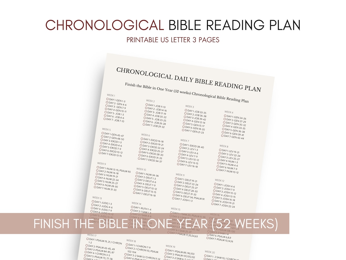Chronological BIBLE in ONE YEAR Reading Plan| Finish the Bible in One ...