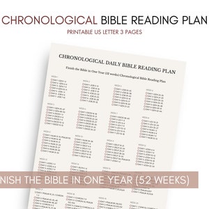 Chronological BIBLE in ONE YEAR Reading Plan| Finish the Bible in One ...