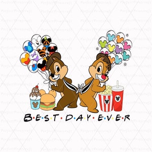 Chip and Dale Special Design, Best Day Ever Png, Mickey Ballon and Snacks Png, Chip And Dale High Quality Png File, Chip n Dale,