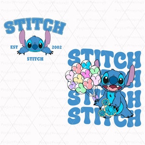 Stitch Est 2002 Png, Retro Stitch Png, Stitch Balloons Png, Stitch Summer Trip, Magical Snacks Sublimation, Stitch Shirt Png, Magic Kingdom