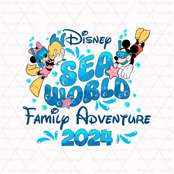 Sea World Family Adventure 2024 Svg, Family Vacation 2024 Svg, Family Trip Svg, Matching Family Svg, Mouse and Friends, Vacay Mode Svg