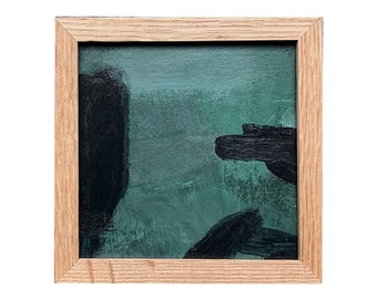 PEINTURE ABSTRAITE ORIGINALE | 10 x 10 cm | Acrylique sur carton | Сadre en bois