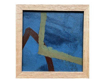 PEINTURE ABSTRAITE ORIGINALE | 10 x 10 cm | Acrylique sur carton | Сadre en bois