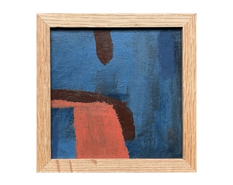 ORIGINAL ABSTRACT PAINTING | 10 x 10cm | Acrylic on cardboard with wooden frame  | Nice gift | Ready to hang