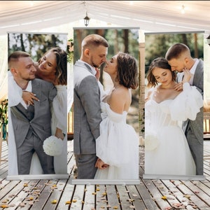 Retractable Wedding Banner, Custom Roll Up Banner Stand, Life-Size Image Banner, Custom Banner Sign Display Retractable Printing