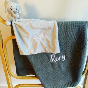New Born Baby Gift, Baby Blanket, Baby Gift, Personalized Name, Stroller Blanket, Newborn Gift, Soft Breathable Cotton Knit,Baby Shower Gift zdjęcie 4