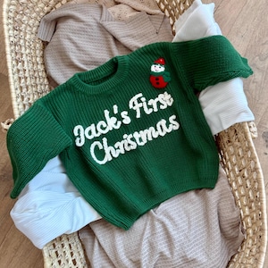 Custom Baby Name Sweater,Personalized Hand Knitted Name Baby Sweater, Baby Girls Sweater With Name, Embroidery Gift For Baby Girls Boy