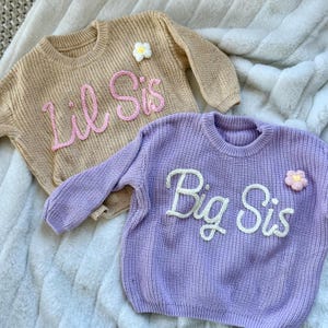 Personalized Hand Knitted Name Baby Sweater,Custom Baby Name Sweater, Baby Girls Sweater With Name, Baby Shower Gift, Hand Embroidered