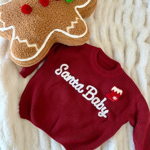 Personalized Hand Knitted Name Baby Sweater,Custom Baby Name Sweater, Baby Girls Sweater With Name, Embroidery Gift For Baby Girls Boy
