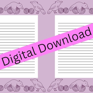 Strona z notatkami do druku w domu | Projekty do druku w formacie PNG i PDF | Pobieranie cyfrowe | Różowy kruk