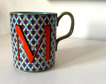 Anthropologie Parker Monogram Mug with the letter "M" Discontinued