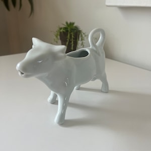 Vintage White Cow Creamer/Pitcher White Apilco Porcelaine France