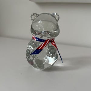 Crystal Art Glass Bear Paperweight Figurine