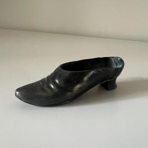 Vintage Victorian High Heel Shoe Pincushion Sewing Needle Metal | Silver Plated Small | Figurine Collectible