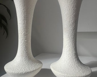 MCM Style White Textured Vase