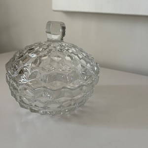 Vintage Fostoria American Clear Candy Dish and Lid | 5.25”r x 5”t