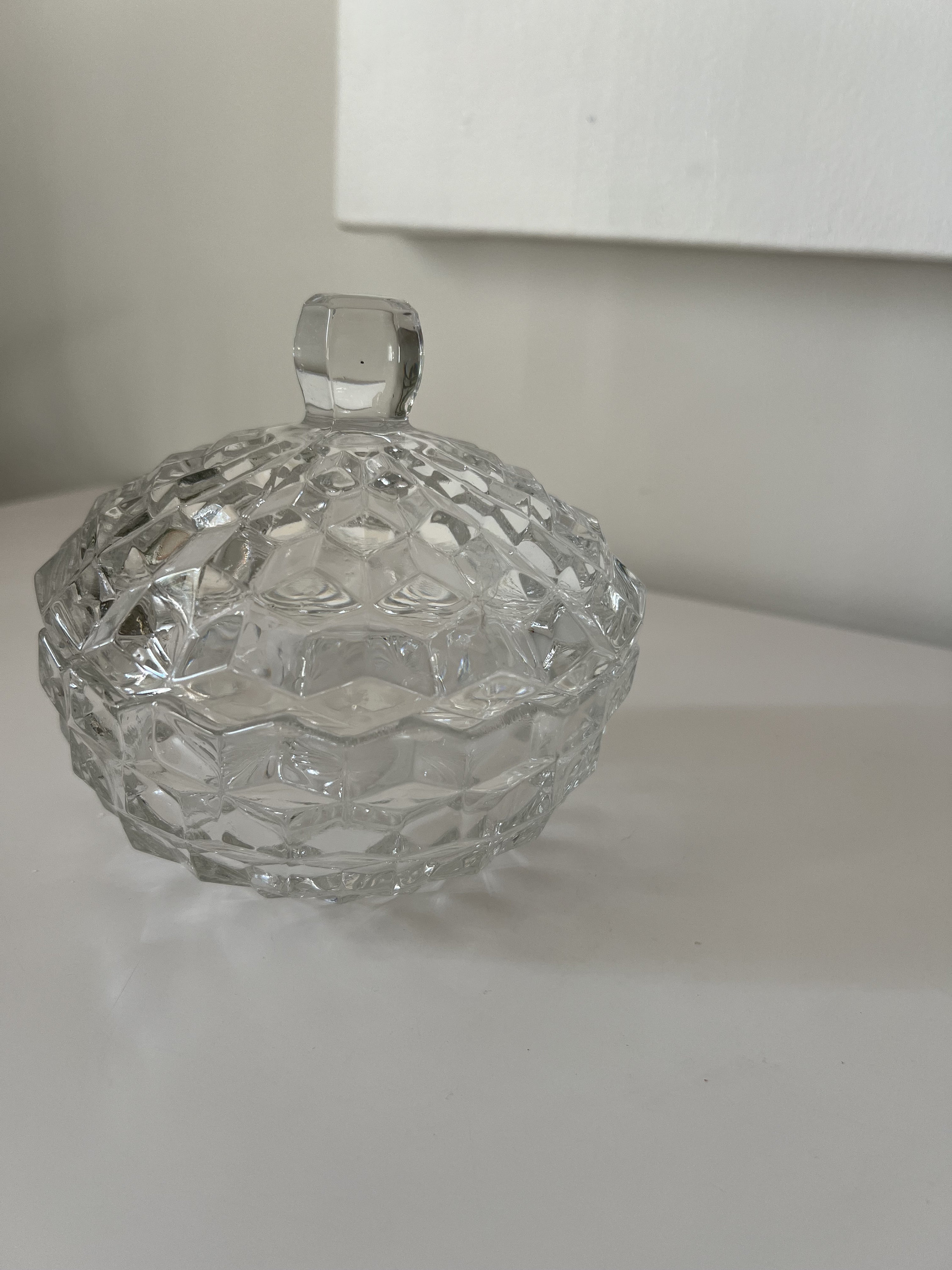 Vintage Fostoria American Clear Candy Dish and Lid | 5.25”r x 5”t