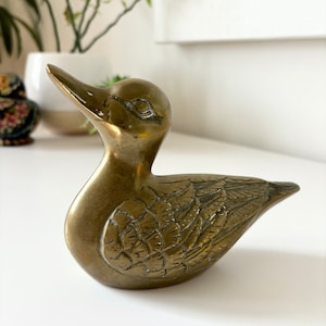 Stunning Vintage Brass Duck Figurine