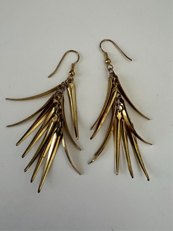 Vintage Gold Fringe Drop  Earrings | 3.25” Drop