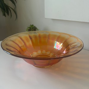 Vintage Imperial Carnival Glass Bowl Marigold 12”R 4”T