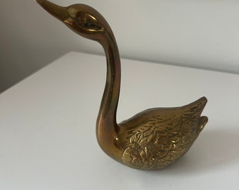 Gorgeous Vintage Brass Swan | 8”t