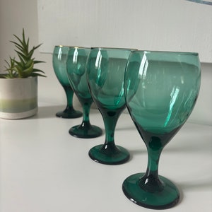 Vintage Set/4 Teardrop Juniper by Libbey Glass Company
