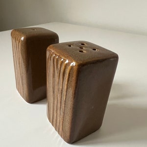 Vintage Brown Ceramic Salt and Pepper Shakers | Beanch | Twig Design