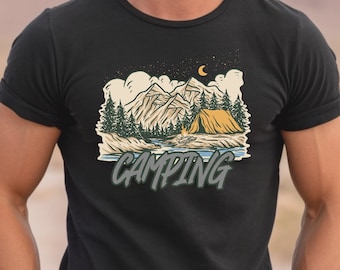 T-shirt met campingprint, Outdoors Adventure-T-shirt
