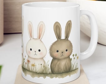Häschen Keramik Kaffeebecher, Geschenk für Kaninchen-Liebhaber